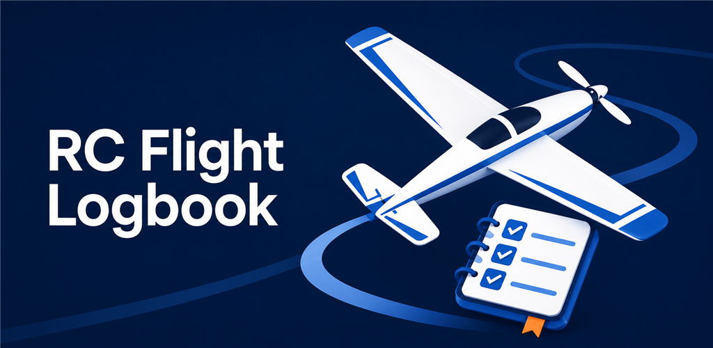 RC Flight Logbook aircraft and checklist illustration
